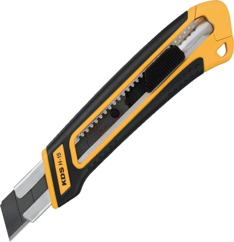 Couteau segmenté 25mm KDS H-15 Grip Fit AutoLock avec lame noire HB