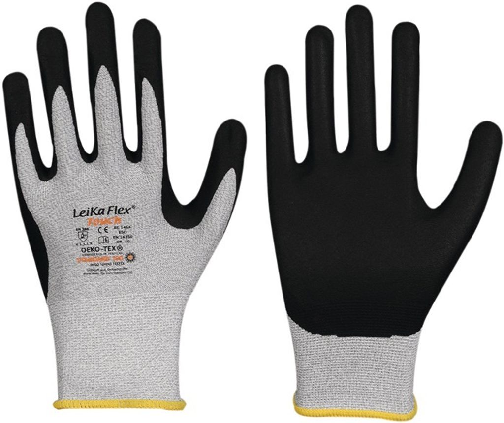 LEIPOLD Handschuhe LeikaFlex Touch 1464 grau / schwarz Gr. 7 - 1464-1