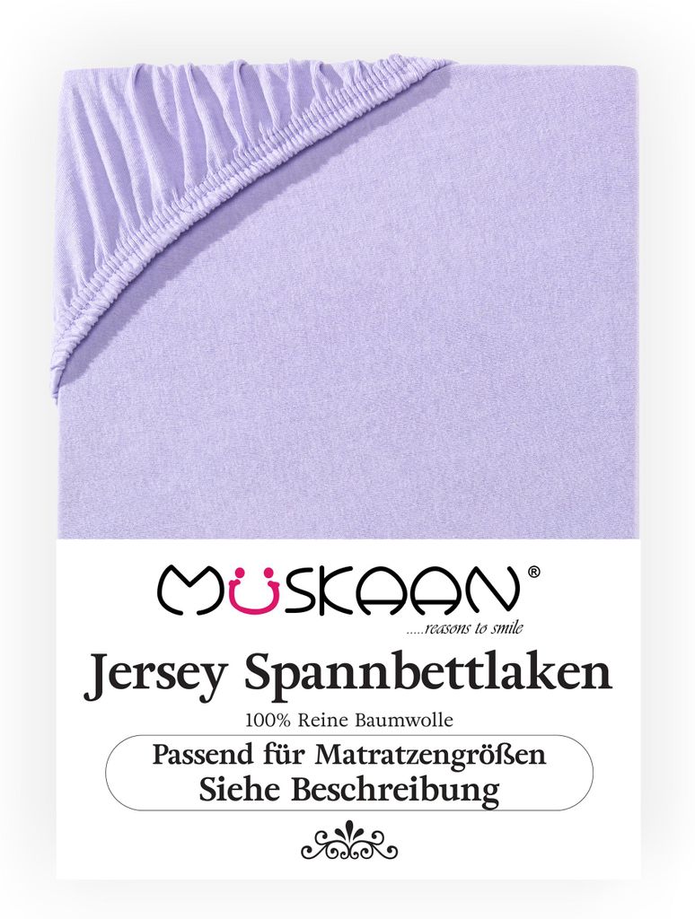 Müskaan Jersey Spannbettlaken 180x200 - 200x200 cm flieder Produktbild 