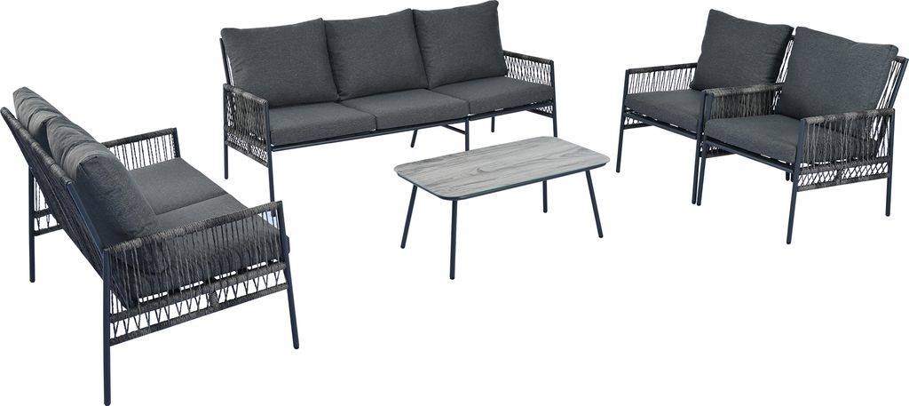 Merax Rattan Gartenlounge Set 7 Personen, 5-tlg. Sitzgruppe Produktbild 6