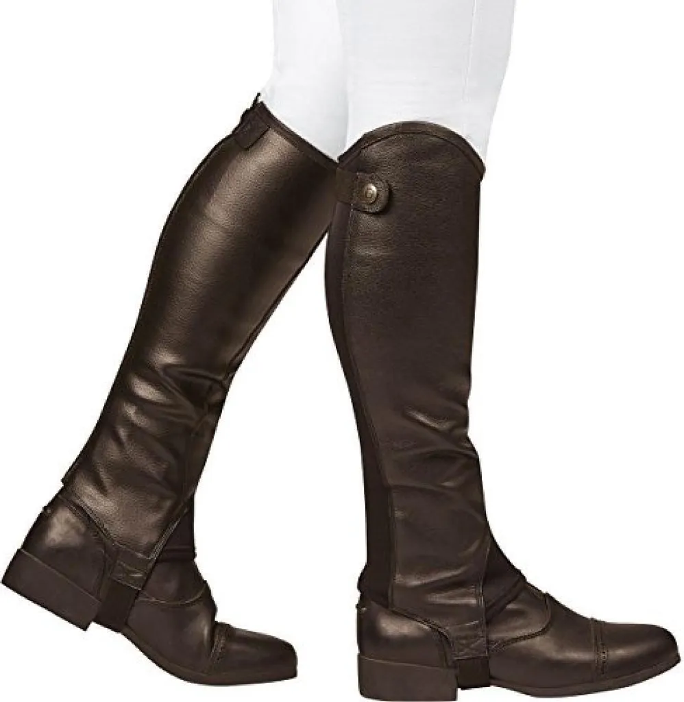 Demi-chaps en cuir grainé Dublin Fusion Marron - Confort et Grip WB888