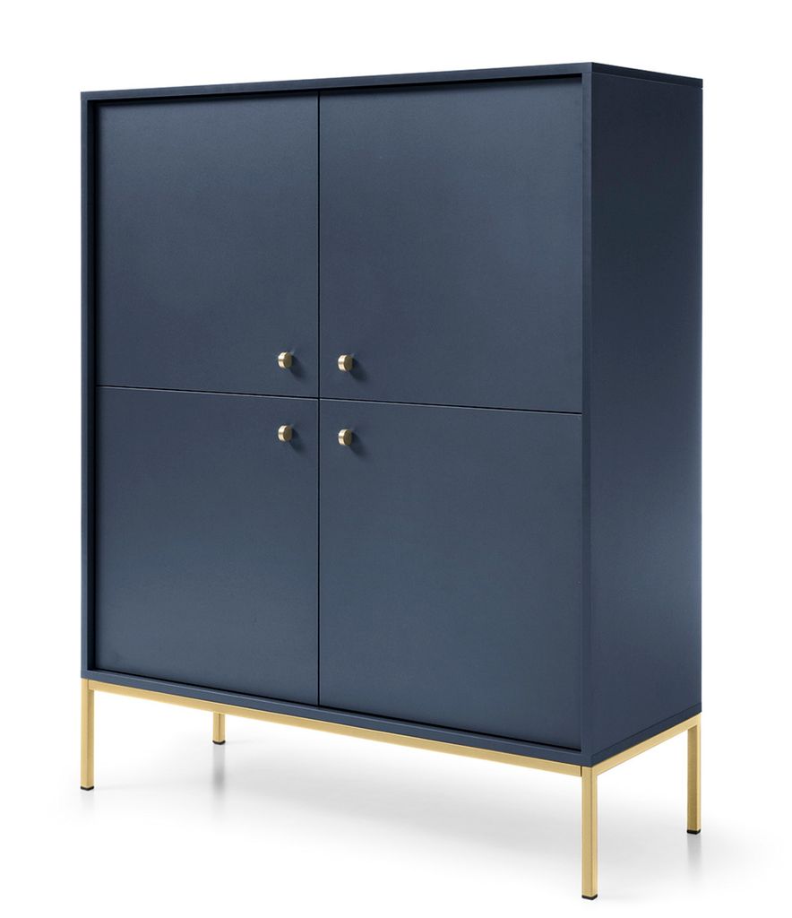 AX LIVING Große Kommode Domiti MK104 104 cm Modern in Dunkelblau