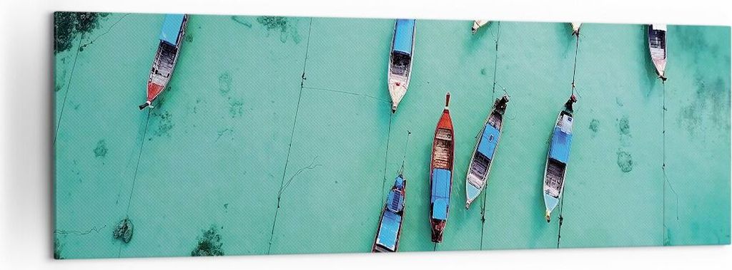 Bild auf Leinwand - Leinwandbild - Einteilig - Boote mit Luft - 160x50cm - Wand Bild - Wanddeko - Wandbilder - Leinwanddruck - Bilder - Wanddekorat...