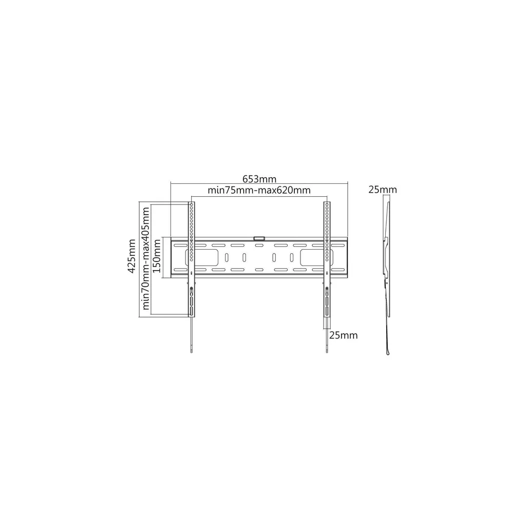 Support mural TV fixe pour écran plat 37 à 70 pouces Reflecta PLANO