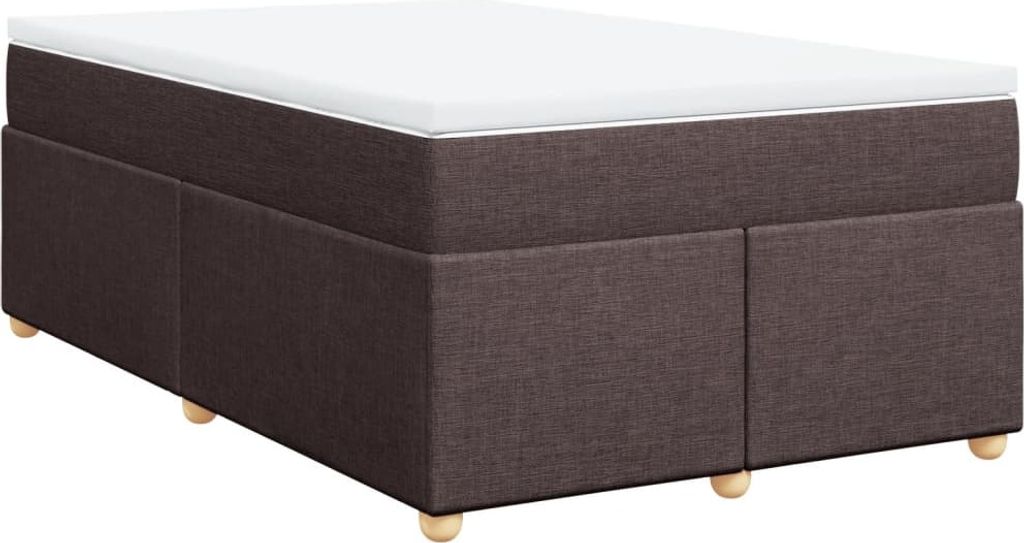 vidaXL Boxspringbett mit Matratze Dunkelbraun 120x200 cm Stoff