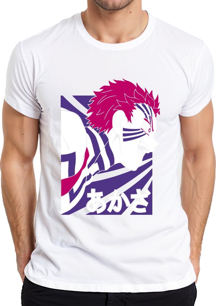 あかざ Dämon Anime Manga Gesicht Japan Fan Geschenk Japan Y2K Streetwear Herren T-Shirt, Weiß, L