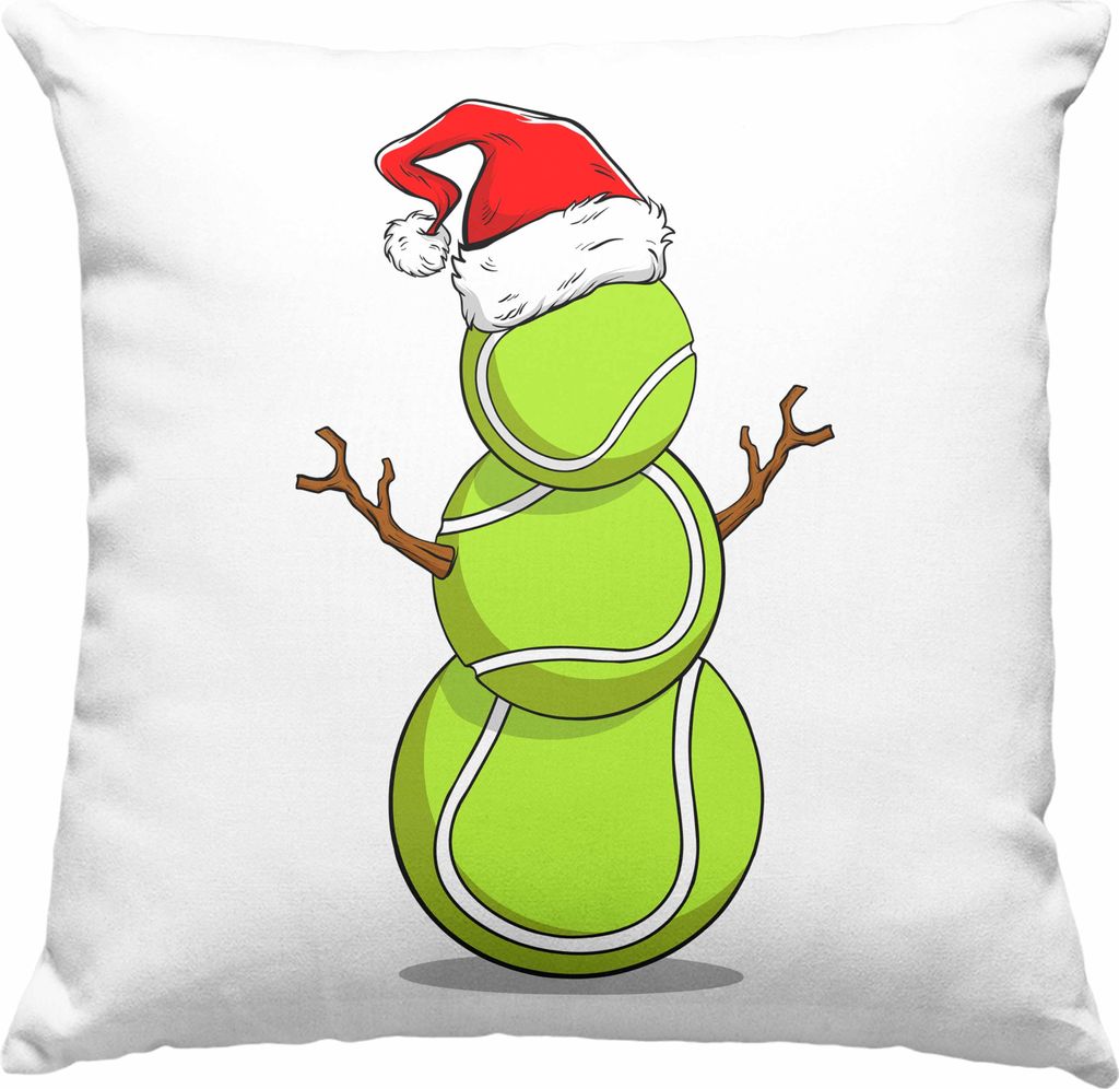 Trendation - Tennis Weihnachten Deko-Kissen mit Füllung 40x40 Geschenk Tennisspieler Geschenkidee Trainer Coach (Grau)