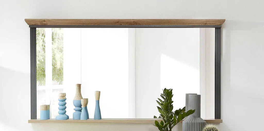 JASMIN Miroir Graphite et Chêne - Miroir Mural Design 60x80 cm - 3