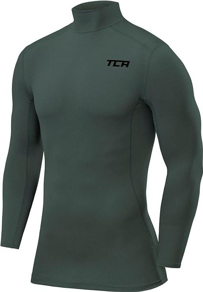 Thermoshirt Langarm Kompressionsshirt Herren Kinder L 10-12 J. Sport Grün