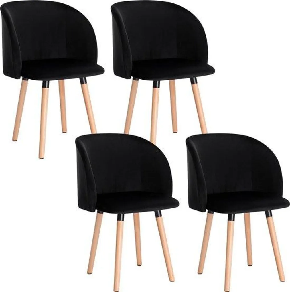 Fauteuils de salle à manger en velours noir - Design chic et confort