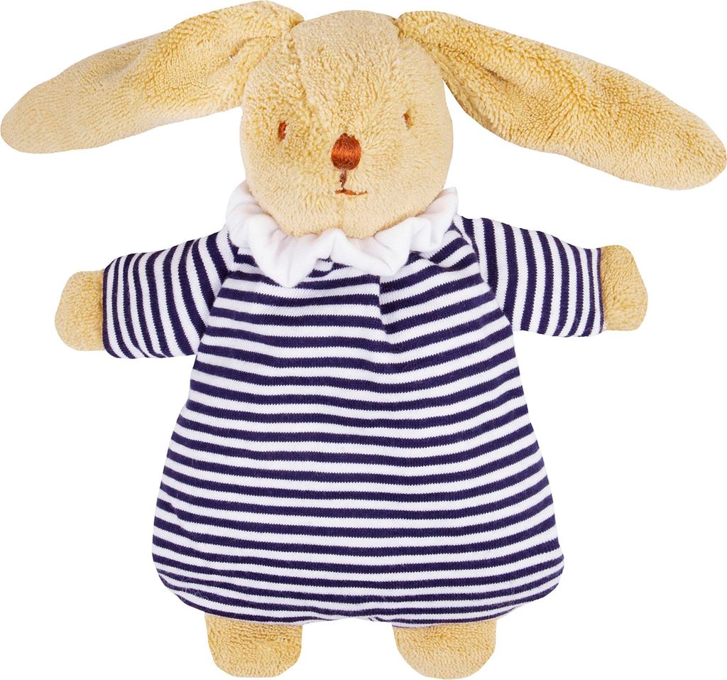 Trousselier Kuschelkaninchen Rassel blau-weiß gestreiftes Babyspielzeug
