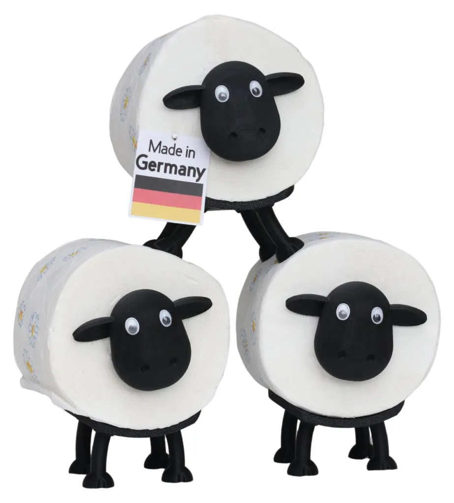 Décoration murale WC mouton pour rangement papier toilette lot de 3