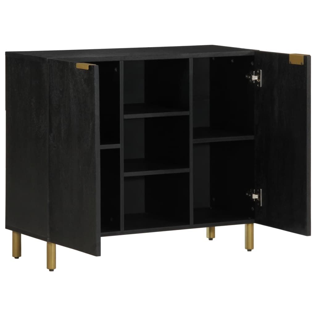"WINTER SALE"Sideboard elegantes Design - Mehrzweckschrank - Anrichte - Schwarz 90x35x75cm Holzwerkstoff - CD- & DVD-Regale NeuMöbel938115