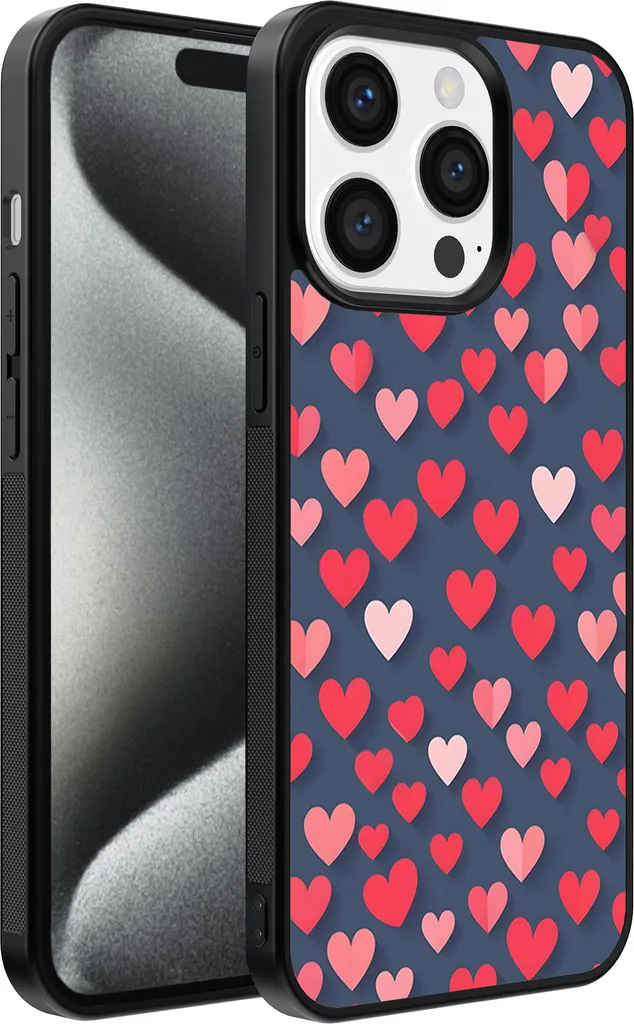 Custodia TPU Smartphonica iPhone 15 Pro Cuori - Protezione Fotocamera