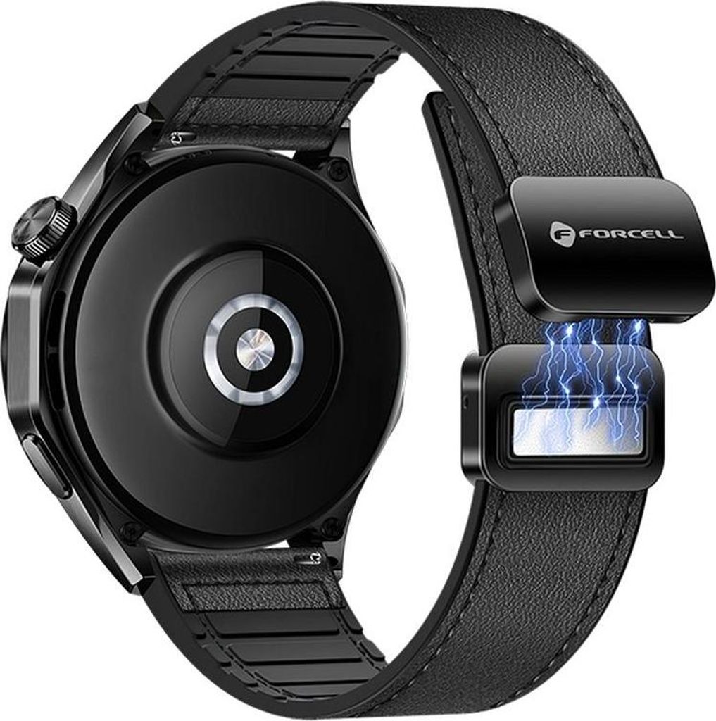 Strap to Samsung Galaxy Watch Forcell F-Design FS20 magnetic eco-friendly leather 22 mm black