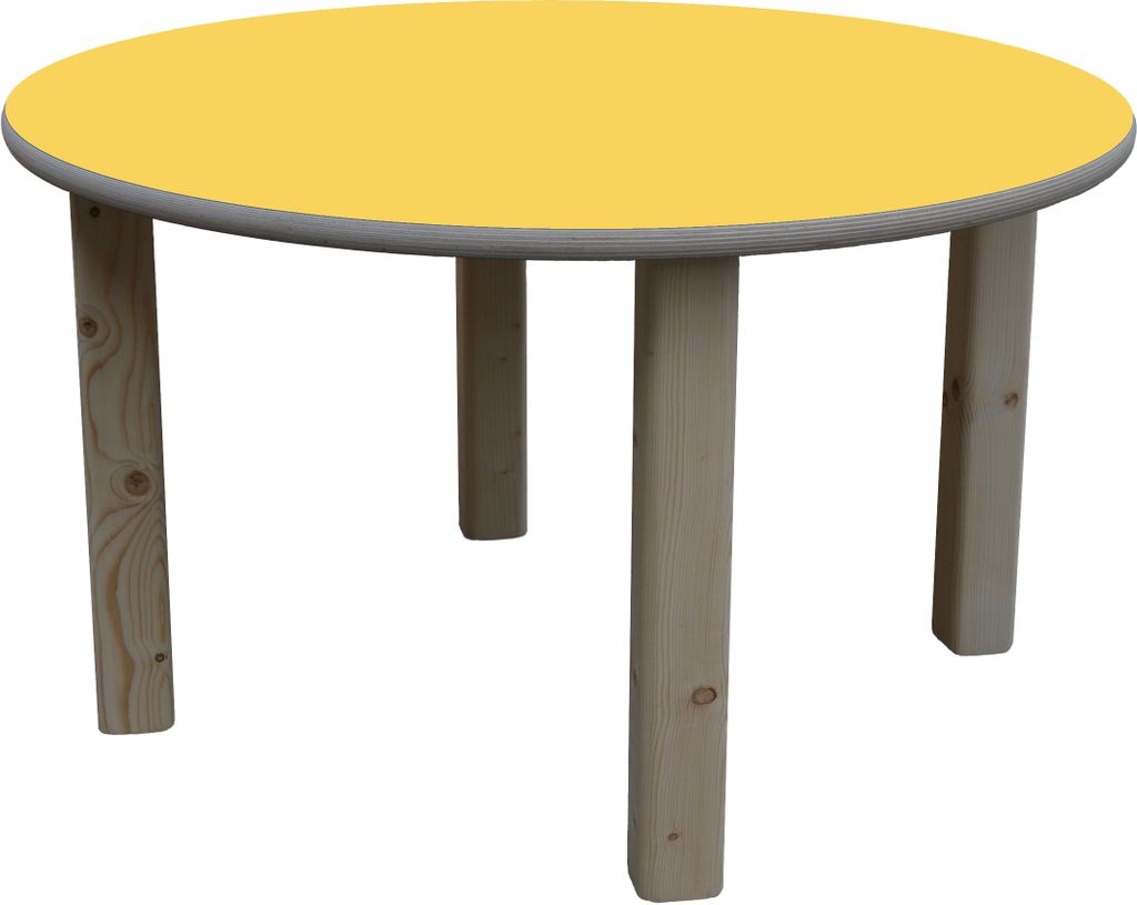ELI Kindertisch - mit Bunter Tischplatte - Ø 58cm - Gelb