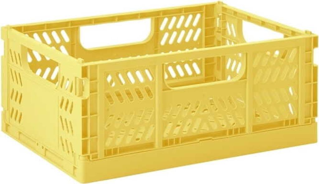 3 Sprouts Caisse à jouets pliable Medium Jaune Image du produit 