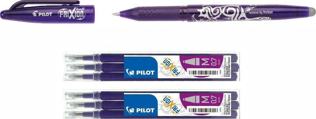 Pilot Frixion Ball violett + 6 Ersatzminen 0.7 violett