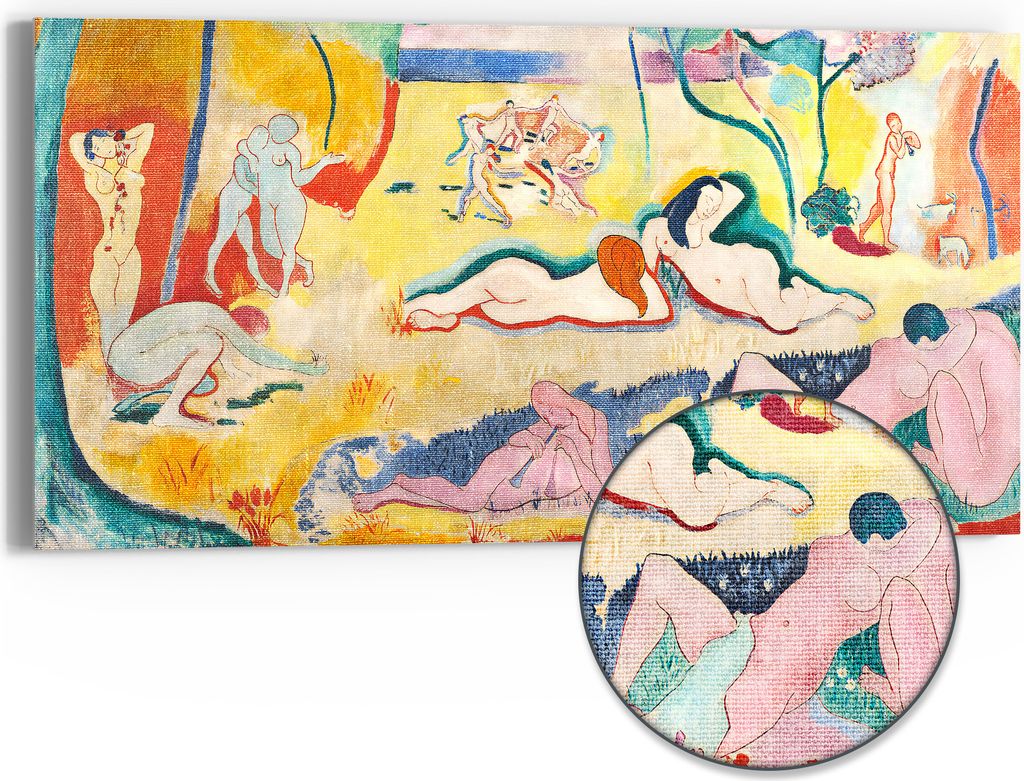DEQOART Hybrid Leinwand Bild 60x30 cm 'Expressive Surrealität' Wandbild Glas flach modern