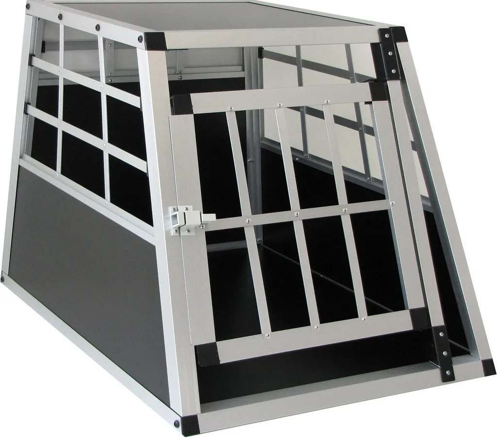 Caisse chien aluminium 69x50x54cm - Cage de voyage légère et inoxydable