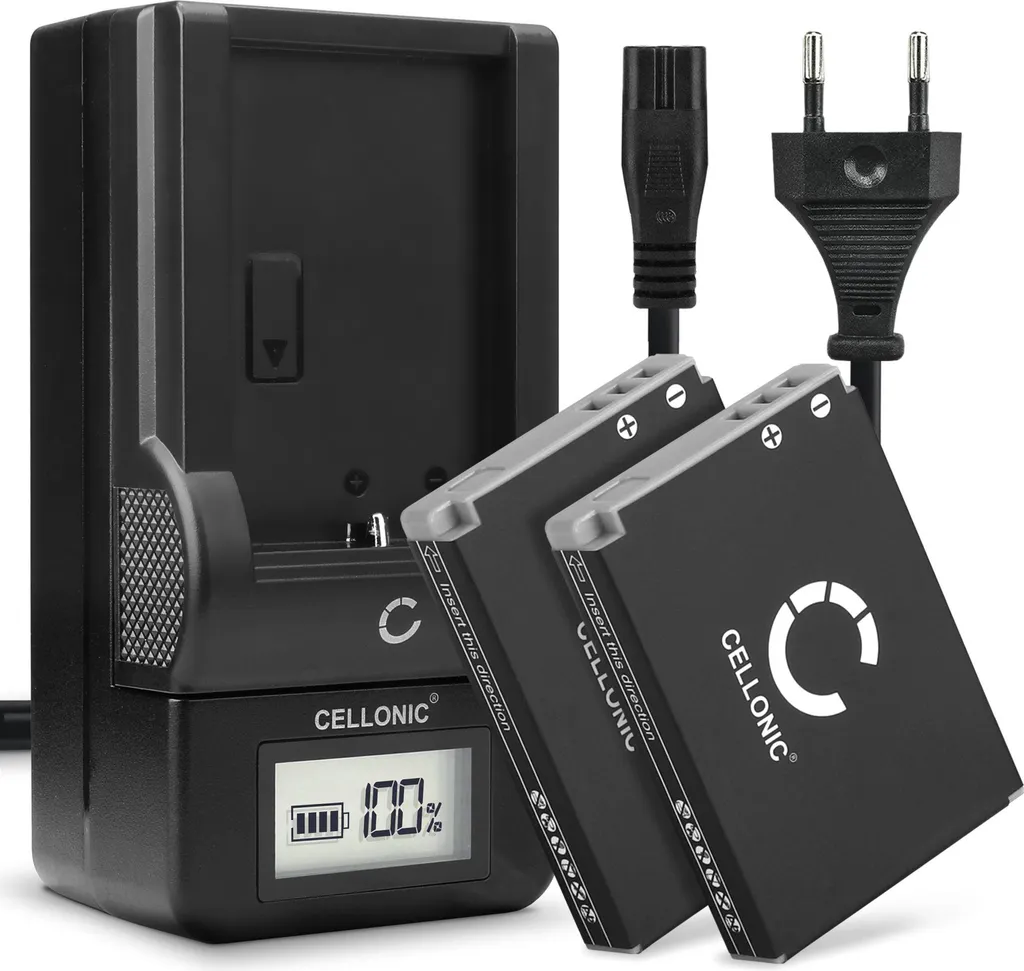 CELLONIC, Batteria per Fotocamera, compatibile con Canon Digital IXUS 970 IS, NB-5L, 850, 870, 90 (3.7V, 1120mAh) 2 Pezzi + Caricabatterie