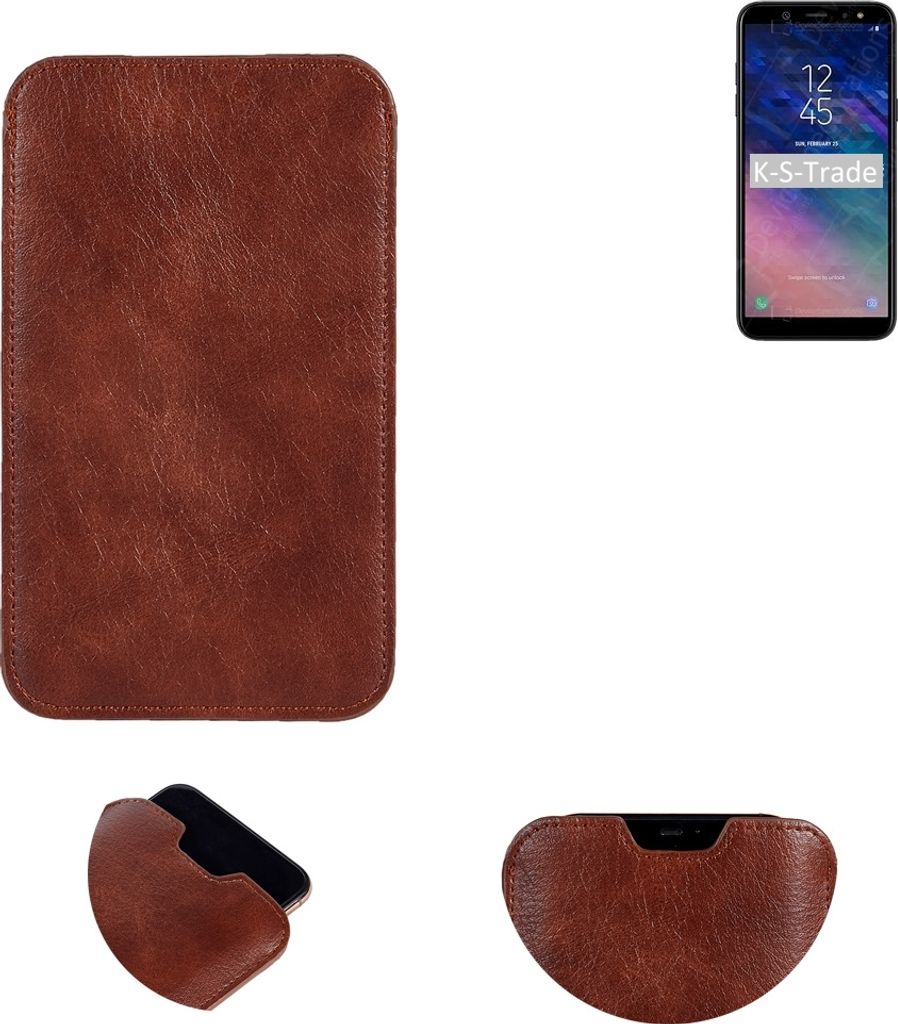 K-S-Trade Schutzhülle Handyhülle kompatibel mit Samsung Galaxy A9 Star Lite Handytasche Kunstleder Sleeve in braun