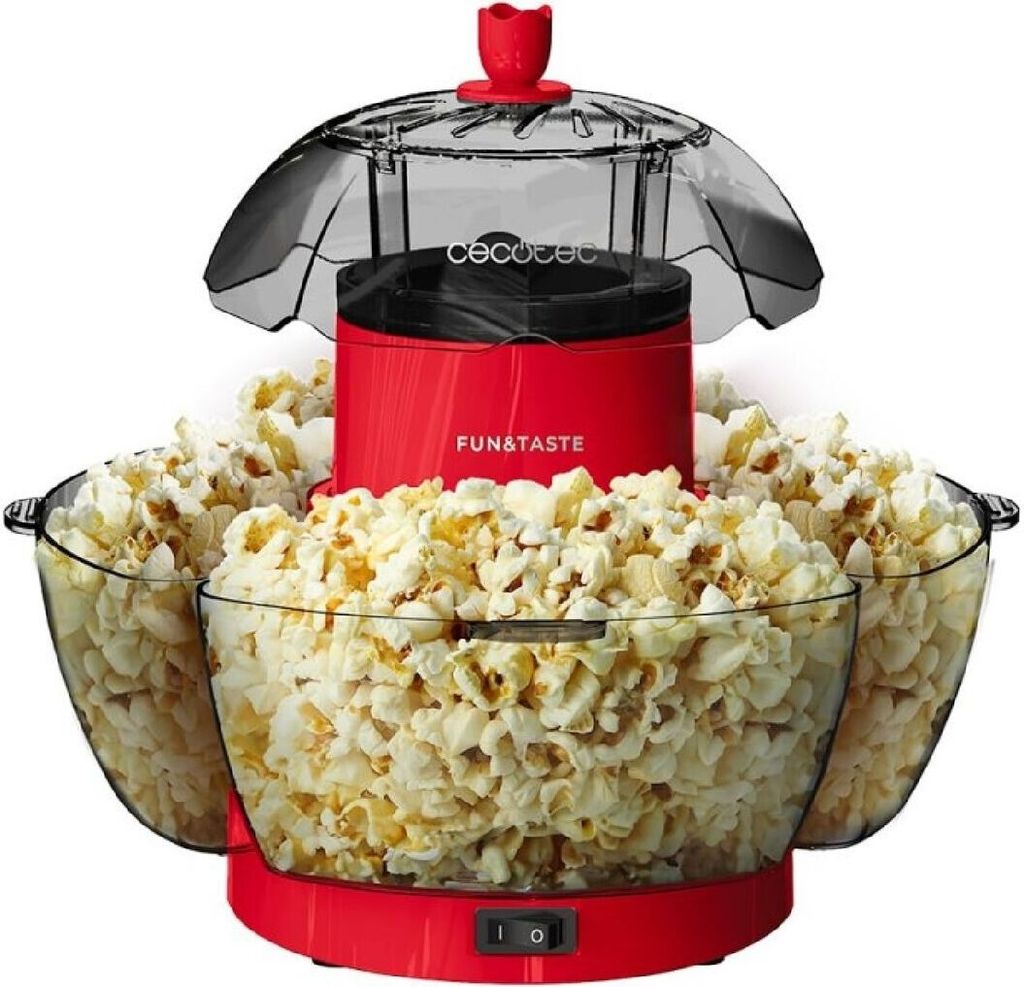 Cecotec Fun&Taste P'Corn Lotus Elektrischer Popcorn Popper. Popcorn Popper de 1200 W, Pops Popcorn bereit in 2 Minuten, Inklusive 4 abnehmbare Beh...