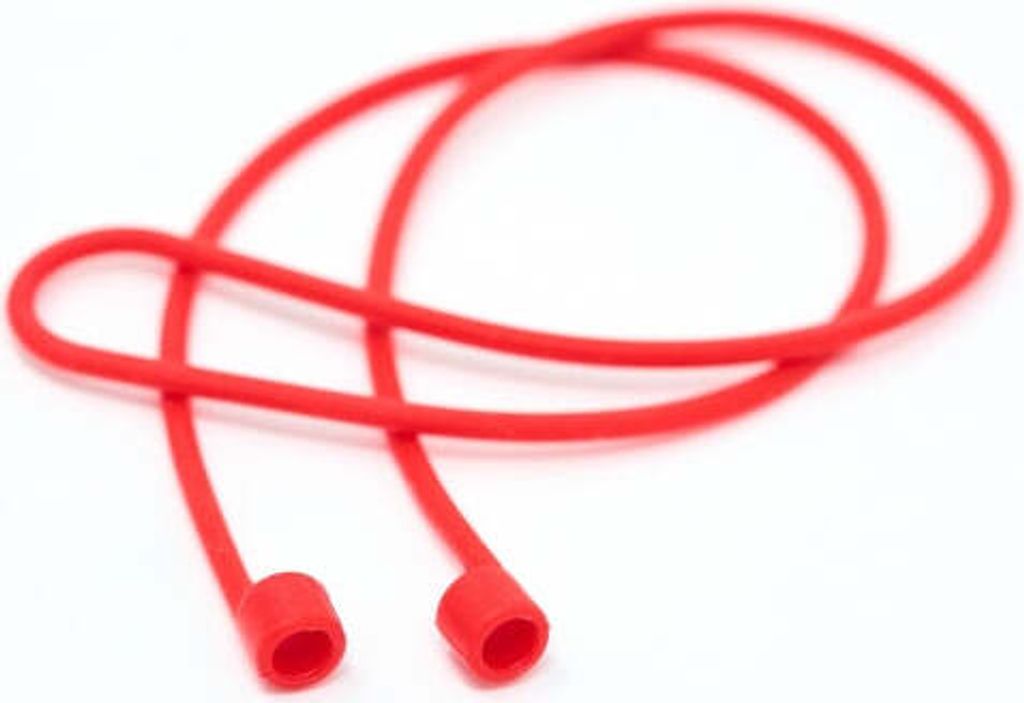 System-S 1x Silikon Halteband Holder für AirPods Kopfhörer in Rot