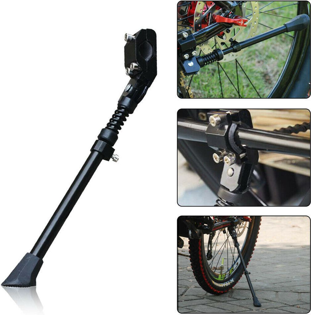 Fahrradständer mit Gummifuß Längenverstellbar Federgepuffertes Design Aluminiumlegierung Fahrrad Hinterbauständer Seitenständer