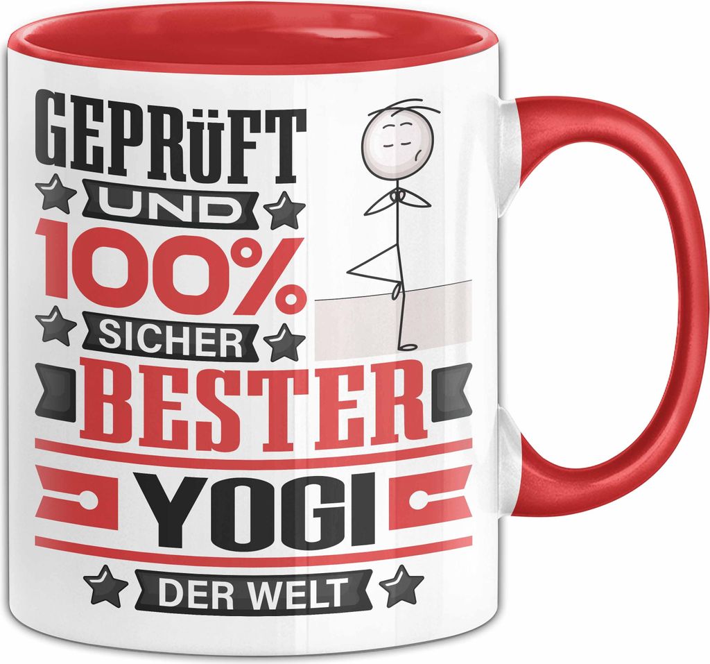 Yogi Geschenk Lustiger Spruch für Yogi Geschenkidee Bester Yogi Der Welt (Rot)