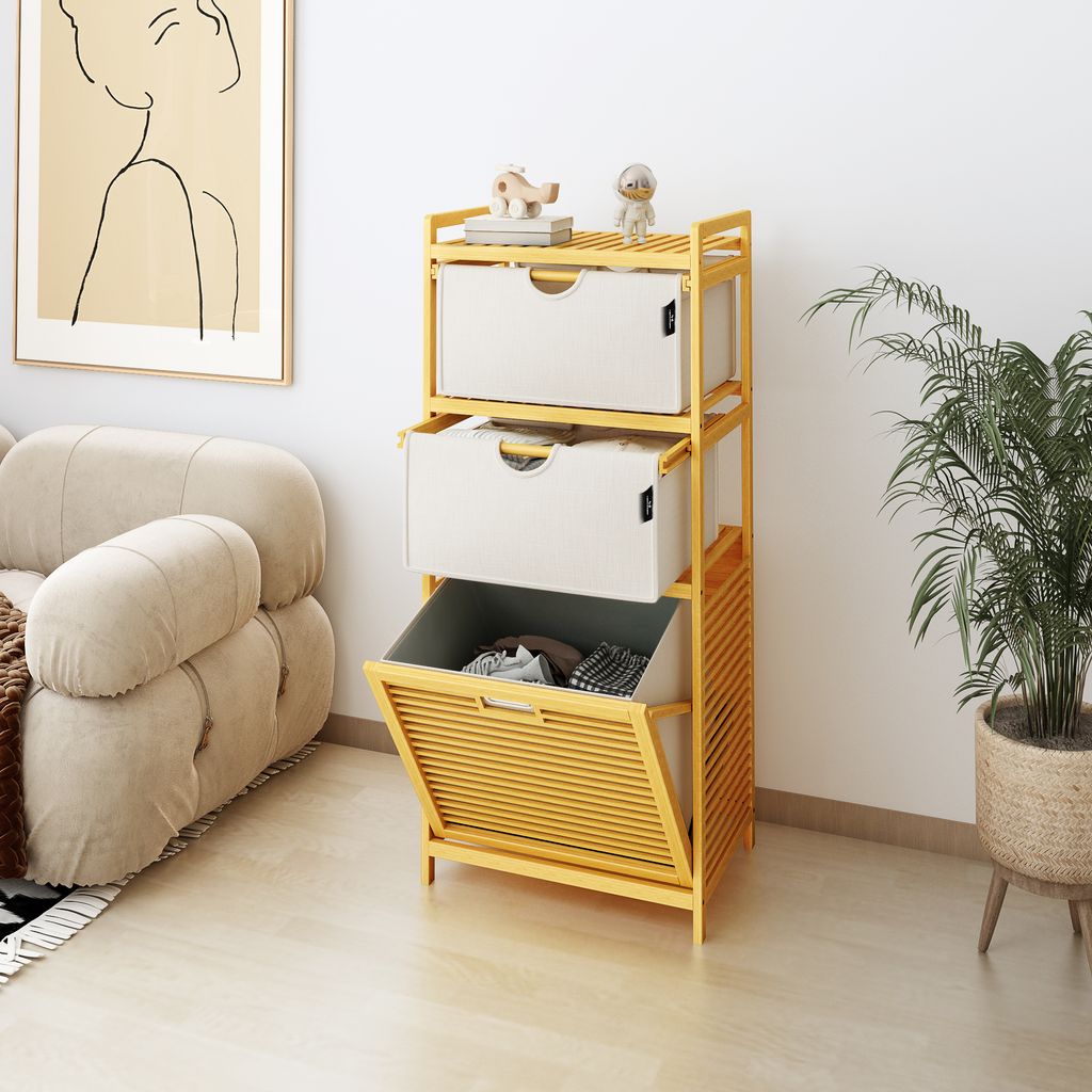 AdelDream Wäschekorb,Bambus,Wäschekörbe 3 Produktbild 3