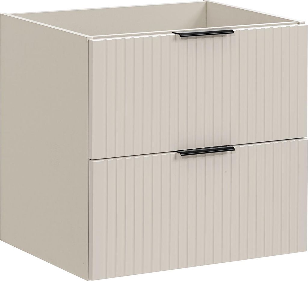 Mobile Lavabo Bianco Opaco 80 Cm Scanalato 2 Cassetti Immagine del prodotto 