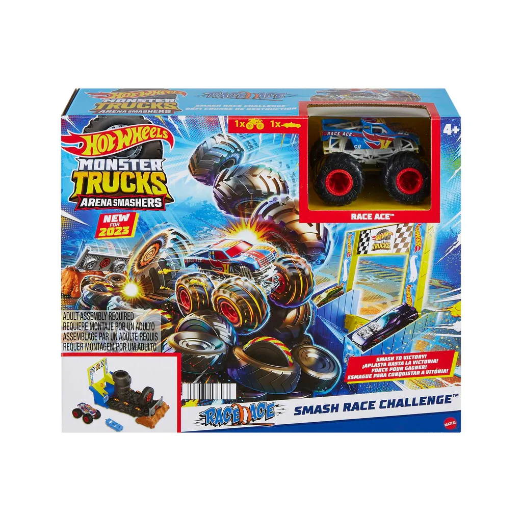 Hot Wheels Monster Trucks Arena World Tire Smash Race Ace Jouet Enfants