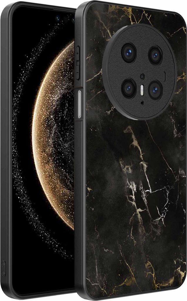 Passend für Huawei Mate 70 Pro / 70 Pro Plus Handyhülle mit Marmordruck - TPU Rückseitenschutzhülle schwarz Marmor Design - Schwarz - Smartphonica