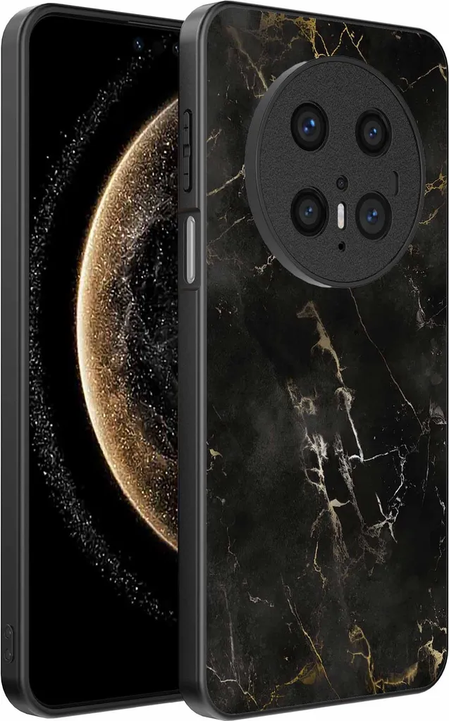 Cover Huawei Mate 70 Pro Plus Marmo Nero - Custodia TPU Elegante