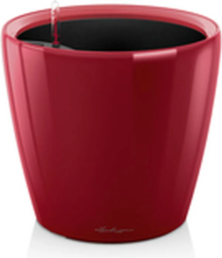 Pot Lechuza Rouge en polypropylène rond - Système d'arrosage inclus