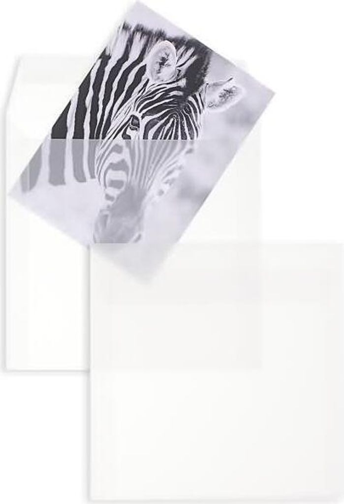 Briefumschläge Offset transparent 160x160mm 100g/qm HK VE=100 Stück weiß