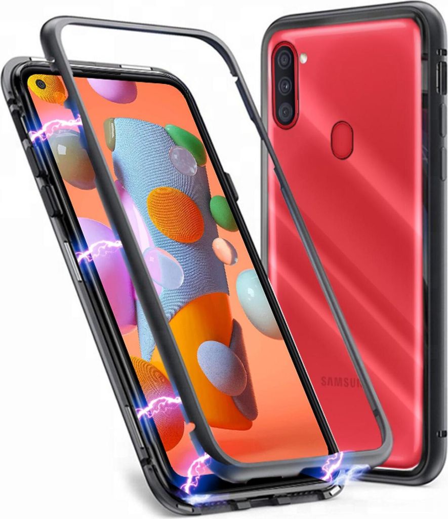 Samsung Galaxy A11 Magnet Bumper Schwarz-Transparent