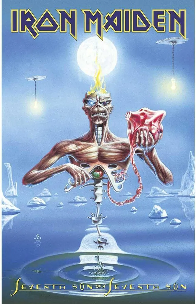 Poster Iron Maiden Seventh Son of a Seventh Son en Tissu Bleu RO4044