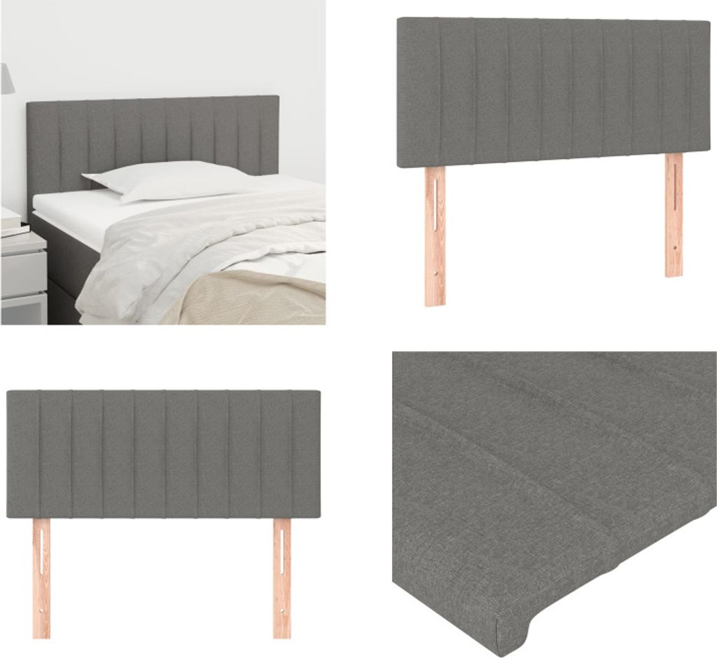 vidaXL Kopfteil Dunkelgrau 90x5x78/88 cm Stoff - Kopfteil - Kopfteile - Bett-Kopfteil - Bettkopfteil