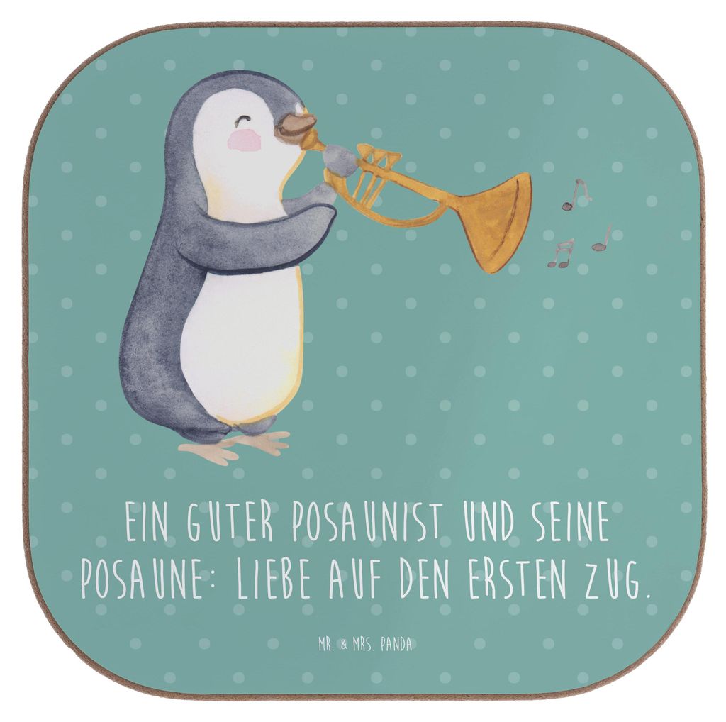 Mr. & Mrs. Panda Untersetzer Posaune Liebe - Meeresbrise - Geschenk, Tasse, Tassen, Musikerwitz, Instrument, Musikinstrument, Orchester, Jazz, Lern...
