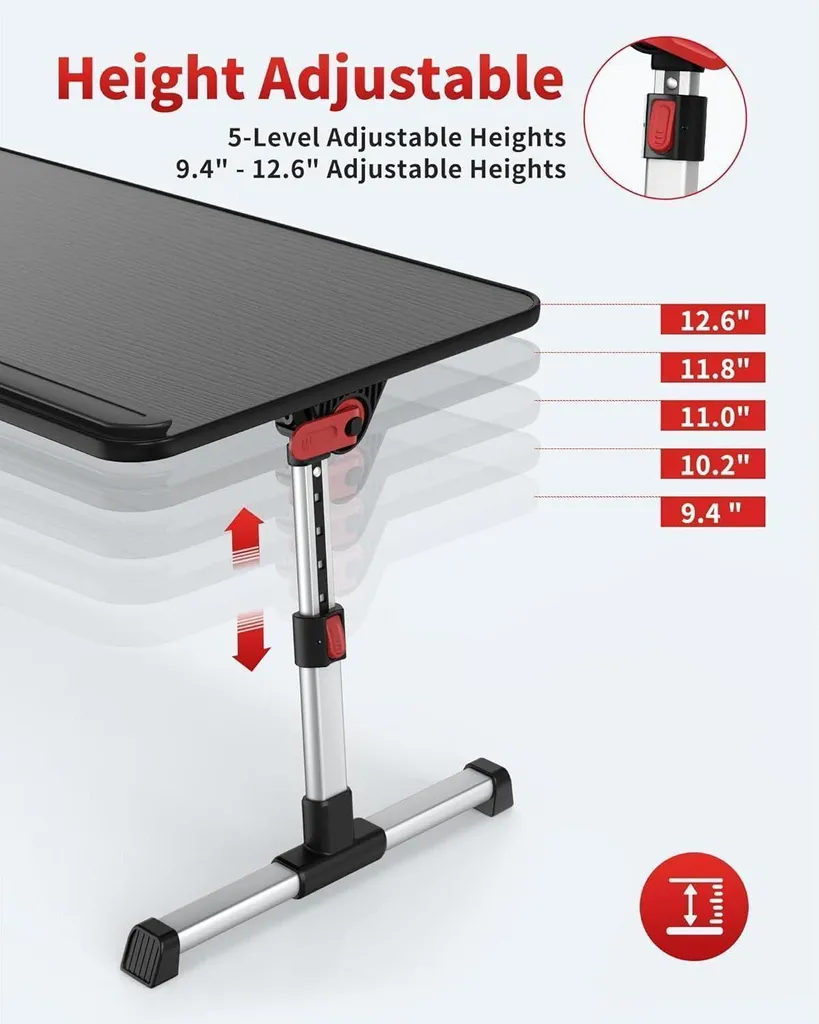 Table d'ordinateur portable pliable pour lit et canapé bois clair - 2