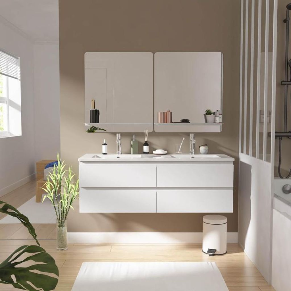 Meuble sous vasque suspendu SORRENTO 4 tiroirs 120cm Image du produit 