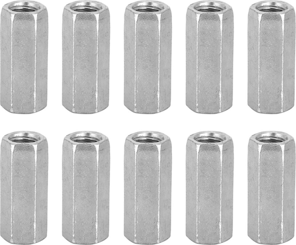 10 Stück M8 lange Stangenmutter, Sechskant-Hülse, Abstandsgewinde, Befestigungselemente (M8 x 30)