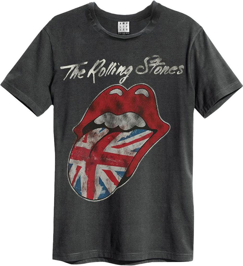 Amplified - "Union Jack Tongue" T-Shirt für Herren/Damen Uni GD1318 (S) (Holzkohle)