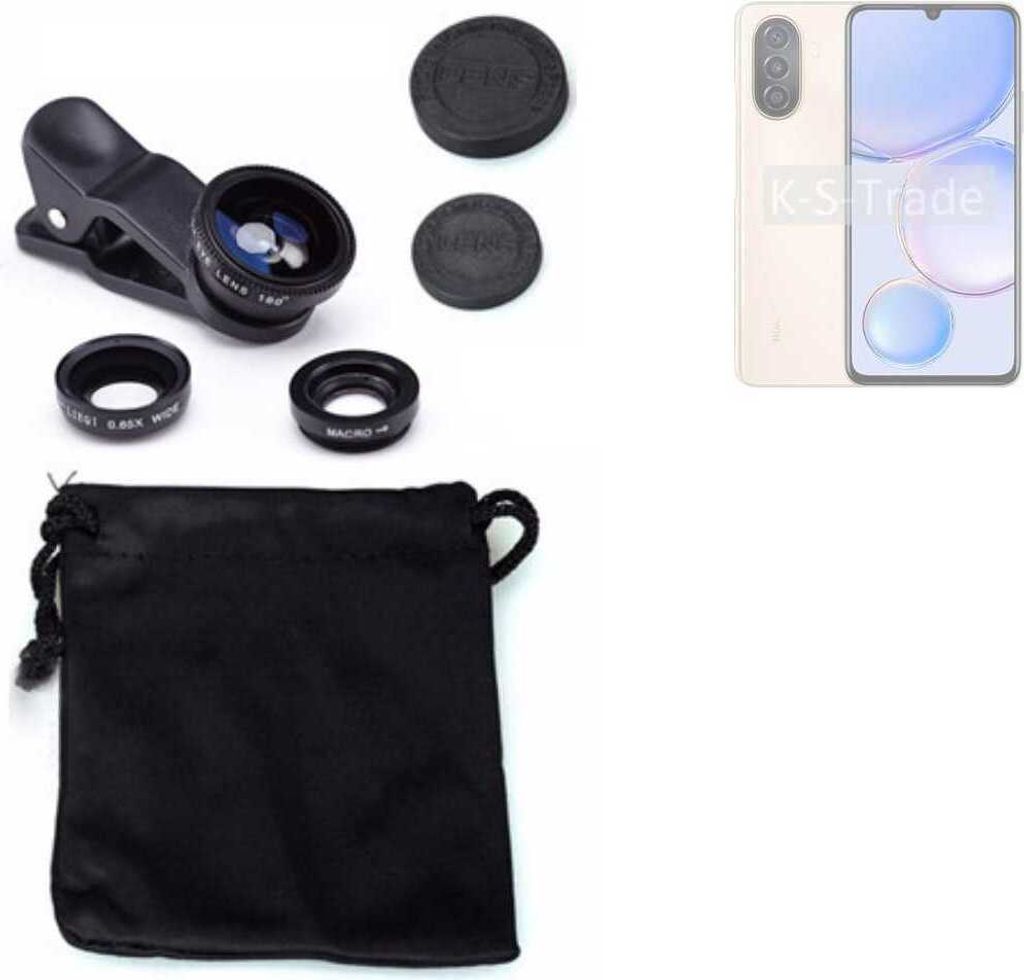 K-S-Trade Smartphone Kamera Linsen Set Kompatibel mit Huawei nova Y71 3in1 Clip-On Kamera Adapter Macro Weitwinkel FishEye Fischauge Objektiv Linse