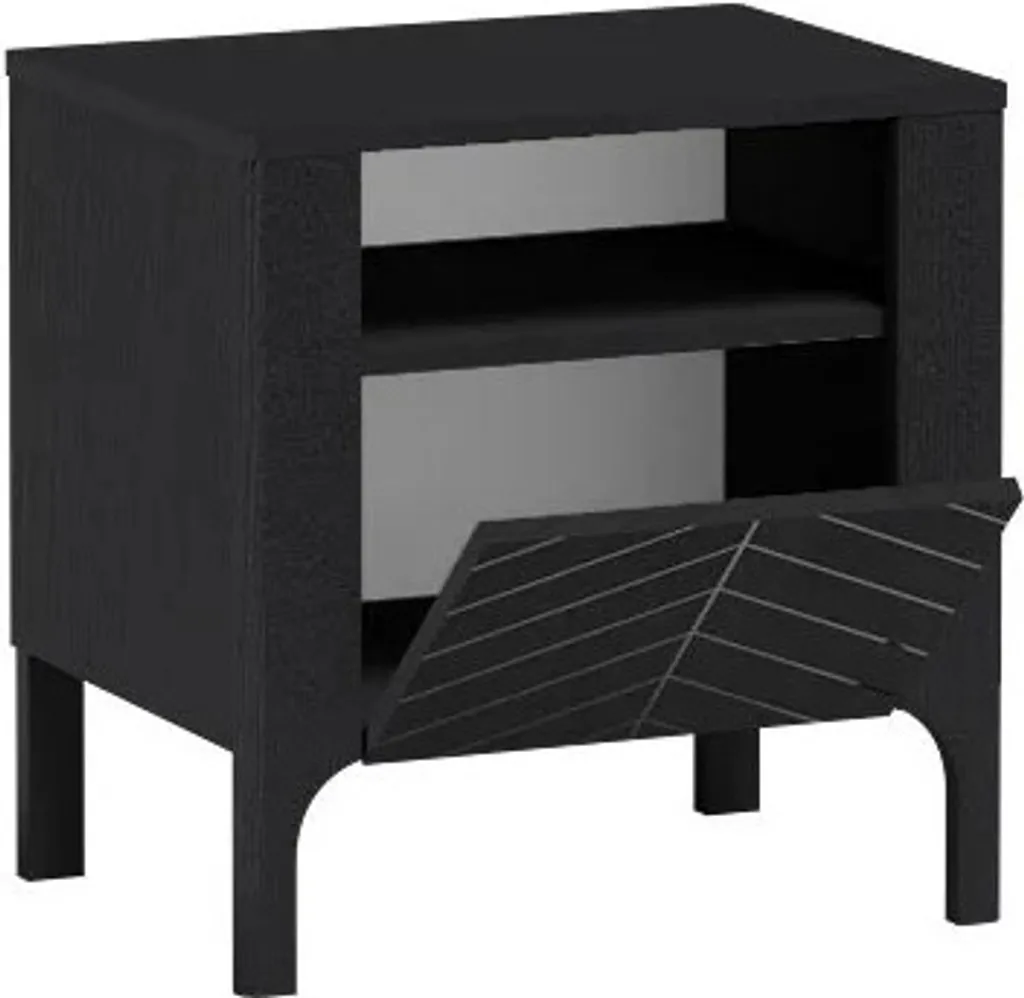 Comodino MARCIA Nero: Design Moderno con Cassetti | Arredo Notte Premium