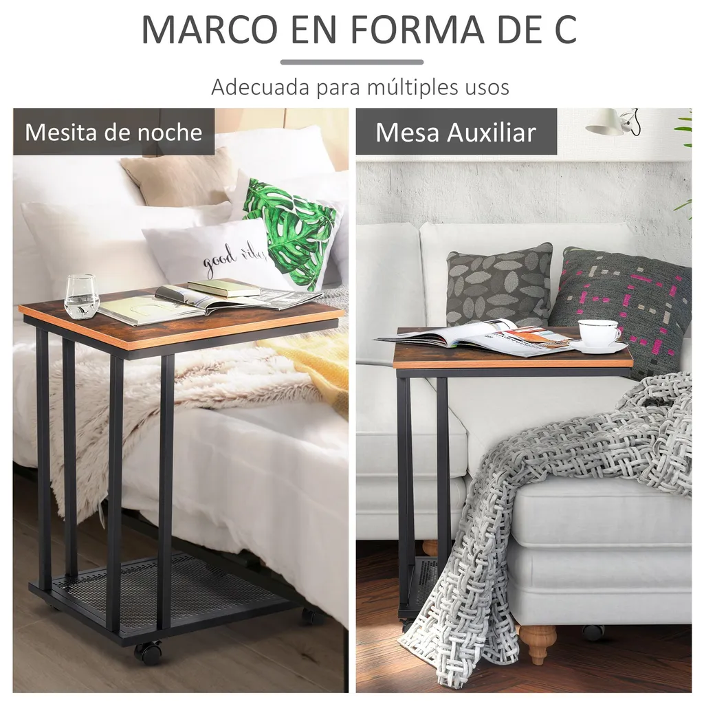 Table de chevet industrielle pour chambre ou table de salon - 5
