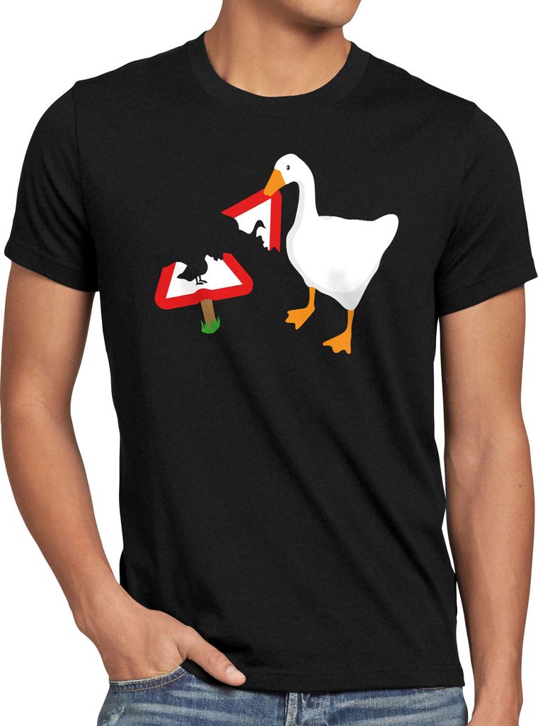 style3 Gänse Panik Herren T-Shirt gans videospiel