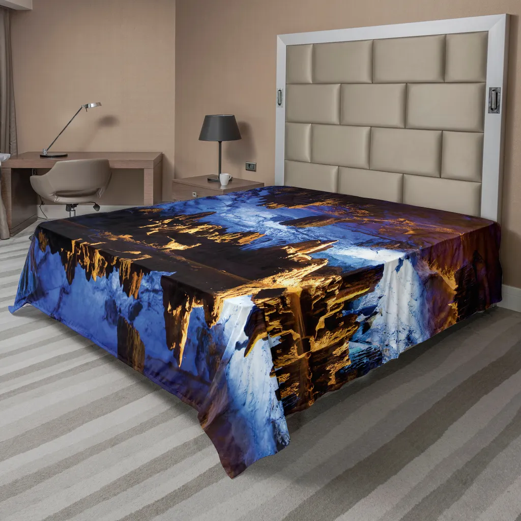 Drap de lit Paysage pour ambiance zen, Grotte Mystérieuse 275x260 cm